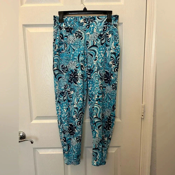 Lilly Pulitzer 29" Rici Stretch Jogger Pant Resort White Mermazing small - Picture 3 of 5